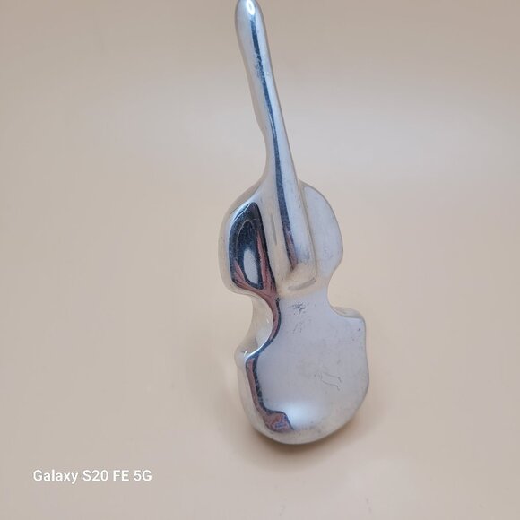 Hoselton Signed Aluminum Cello Sculpture Vintage Figurine Canada MCM - Picture 1 of 11